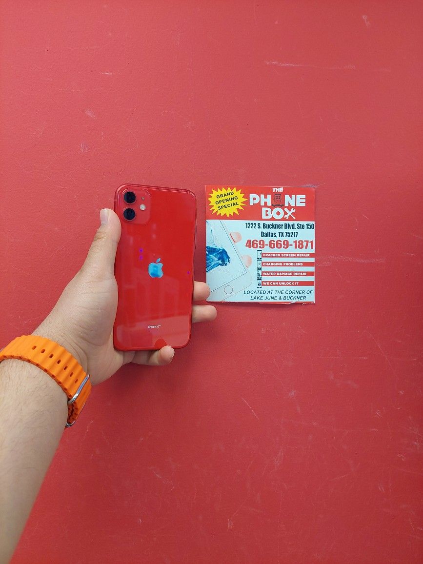 Red IPhone 11 64GB Factory Unlocked to Any Carrier Available With Just $50 Down