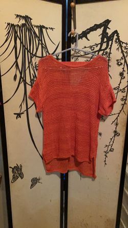 Two By Vince Camuto Women’s Orange Tangerine Knit Blouse