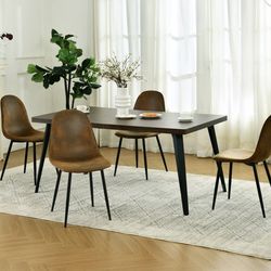 Homy Casa Set of 4 Upholstered Suede Dining Chairs for Family Dining Room or Restaurant