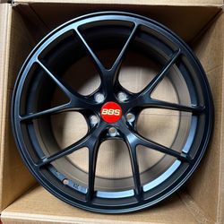 19” Satin Black BBS RIA Style Wheels Rims fits A4 A5 C63 E63 Squared Set 19x9.5 +38 5x112