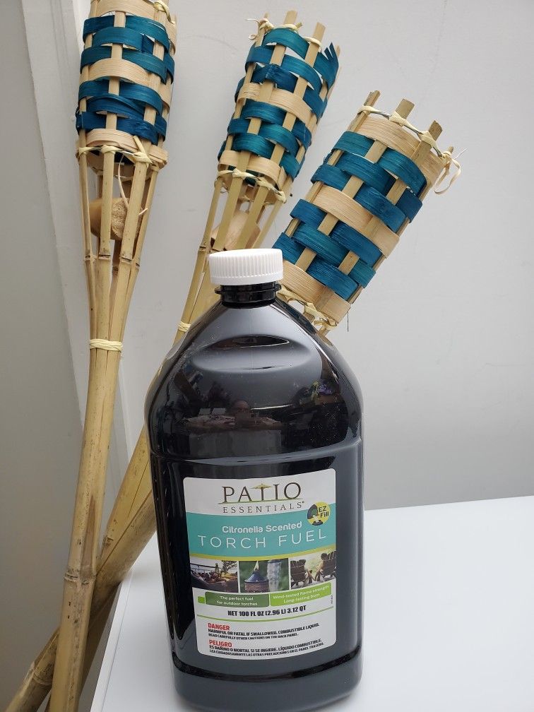 Torch Fuel 100oz & Bamboo TiKi Torches 