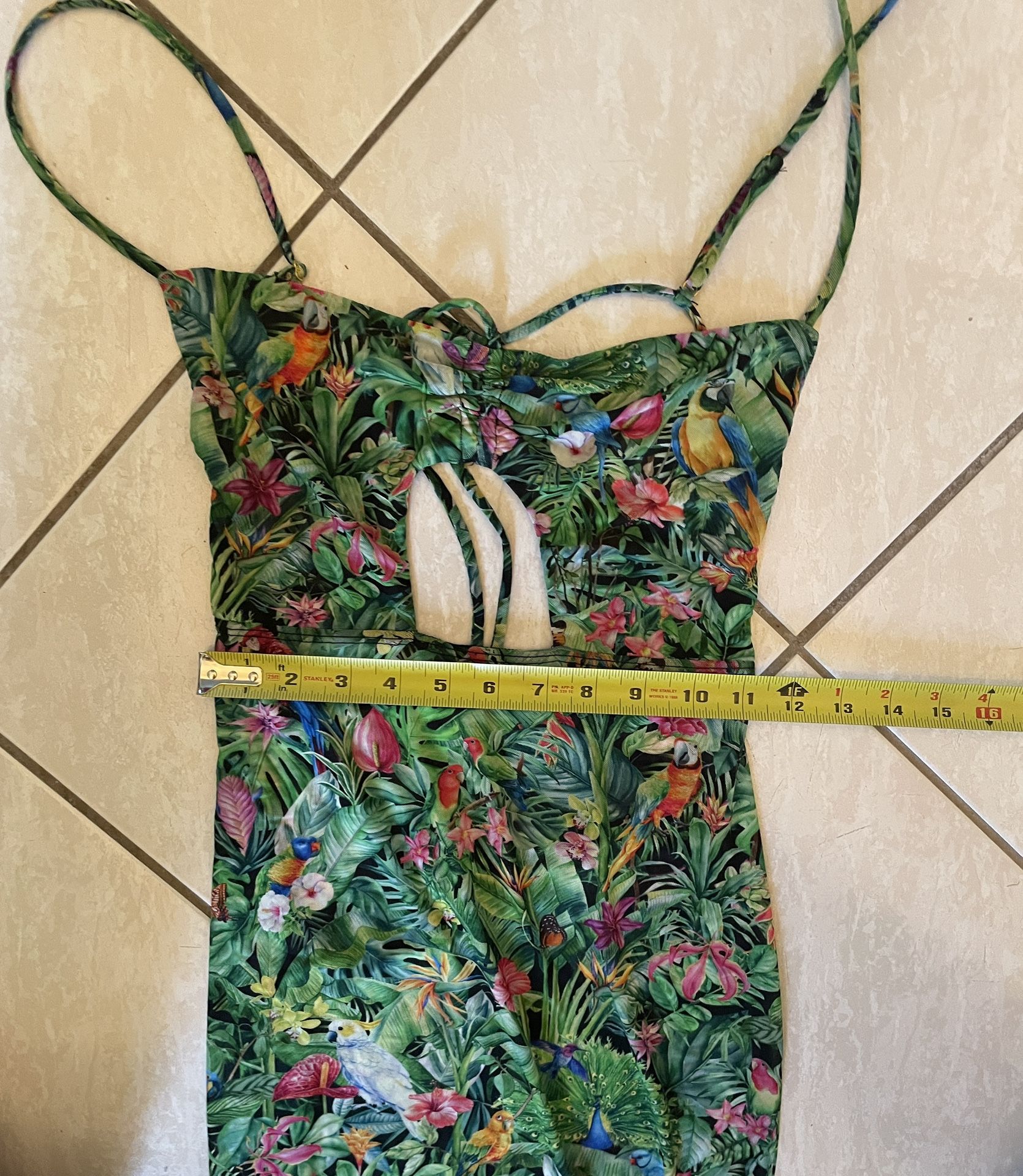 Mesh Sheer Strappy Birds Of Paradise Maxi Dress WeWoreWhat Women's Medium