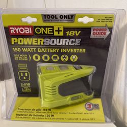 AM Ryobi RYI150BG ONE+ 18V 150 Watt Battery Inverter w/ 2 USB-A +120V\ 