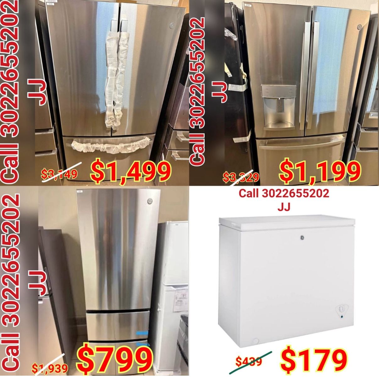 Selection Ge Profile Refrigerator washer oven microwave hood cooktop icemaker range garage chest fre