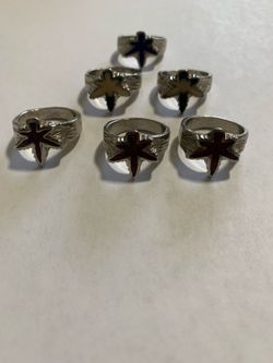 Model # PSC ..6 Rings Stainless Steel 3 red 2 beige 1 blue good conditions .for all 6pcs