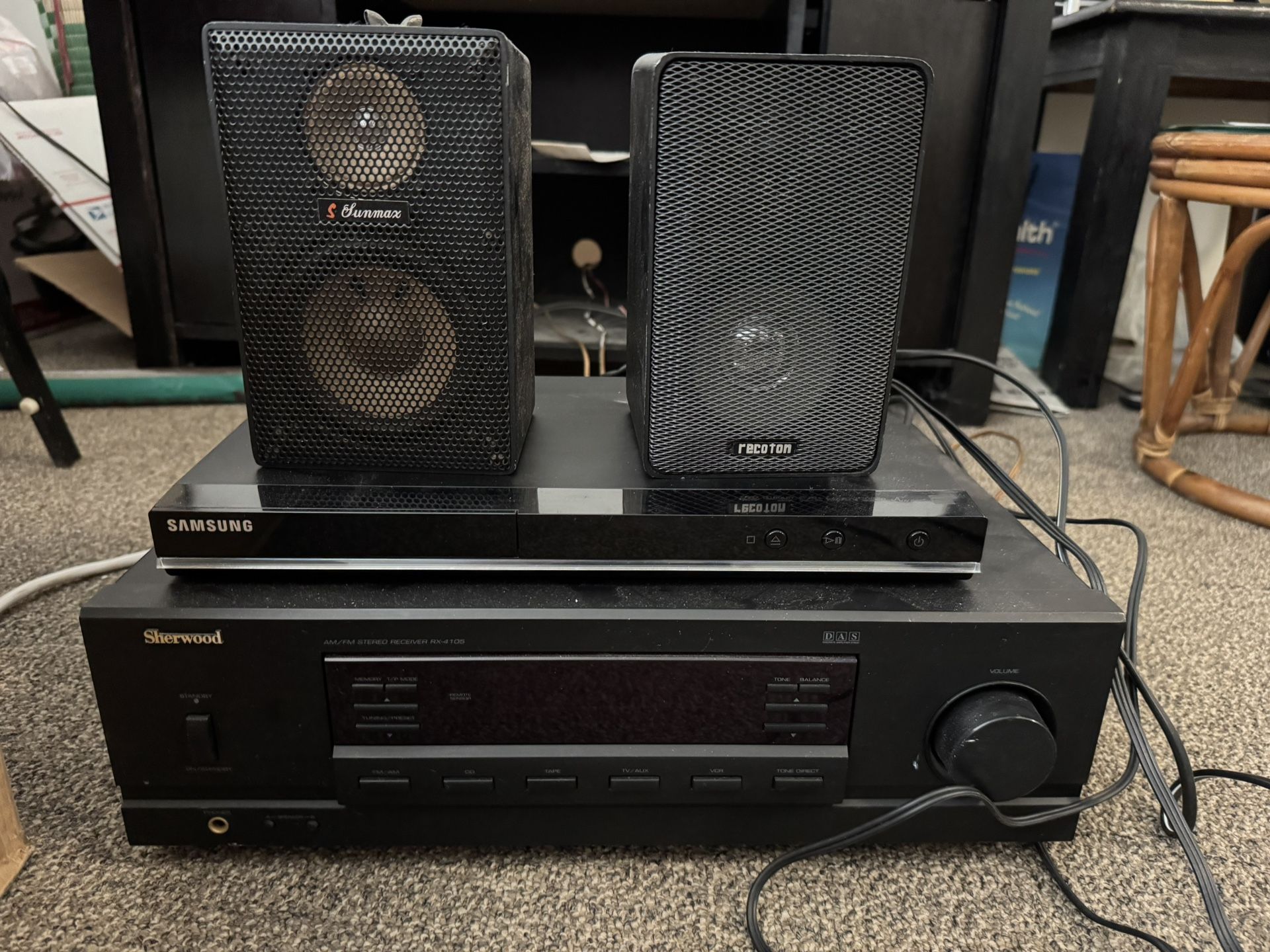Samsung DVD, Sherwood AV Receiver & Audio Case
