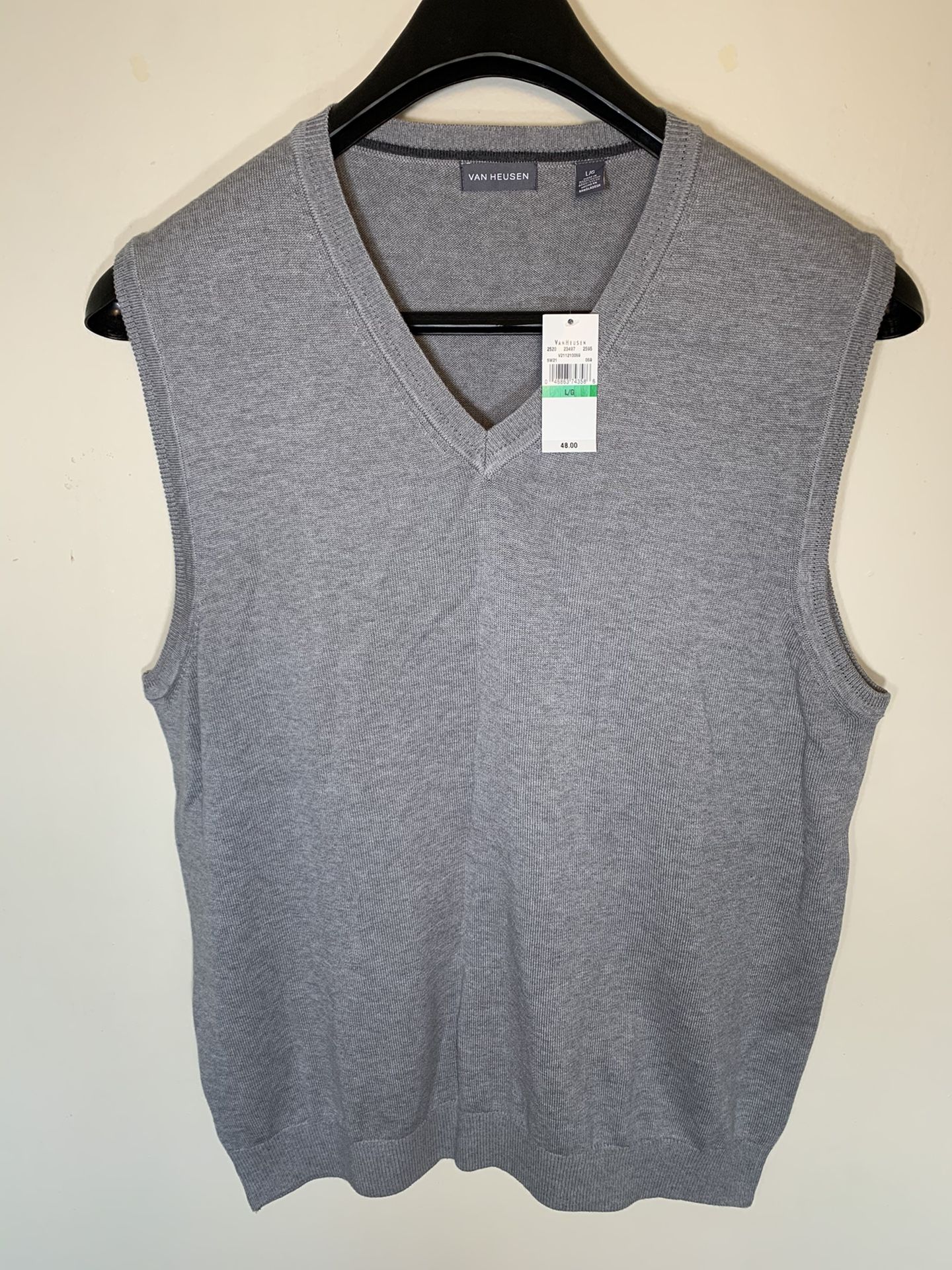 Van Heusen Men's Solid Jersey Sweater V Neck