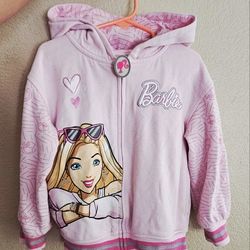 5t BARBIE Hoodie Zip Up Sweatshirt 