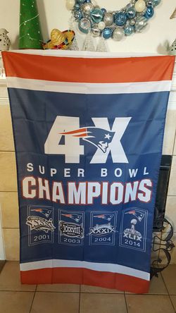 New England Patriots 4 X Super Bowl Championship Flag Banner 3x5 Feet New