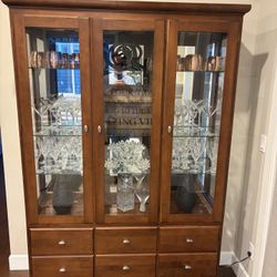 Ethan Allen cherry Liquor Display Cabinet