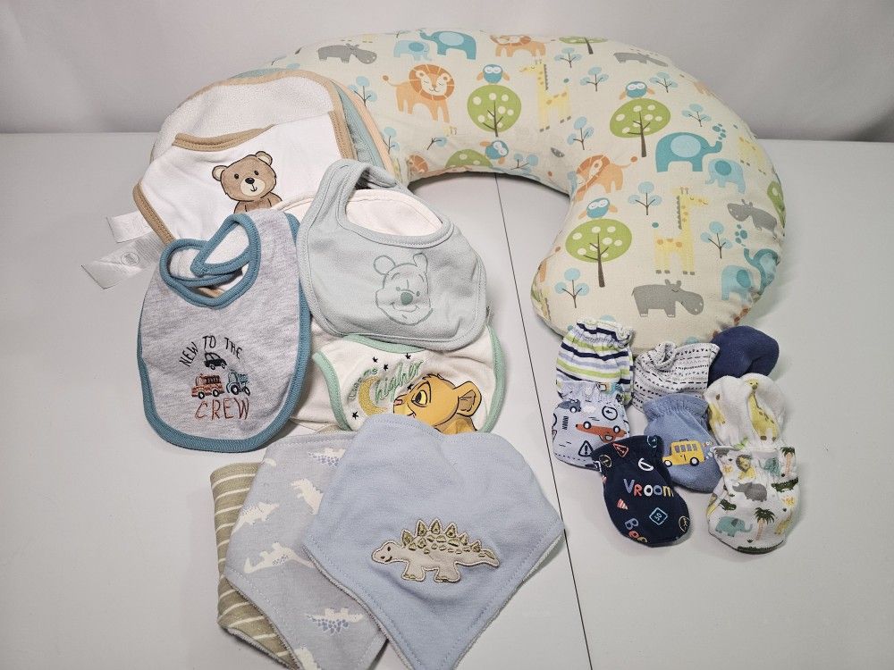 Nursing Pillow,  Mittens, Bibs & Burp Cloths 