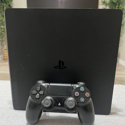 PlayStation 4 Slim Black 500GB Console with Original Black PS4 Controller