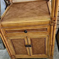 Designer rattan solid wood weave tall curio hutch cabinet bookcase display case shelves storage