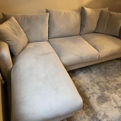 Light Gray Mid-Century Modern Sectional Sofa
