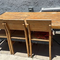 Table With 3 Chairs & bench