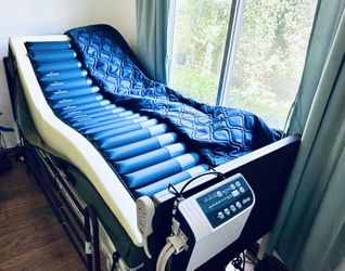 Digital Air Pressure Mattress + Electric Hospital Bed Set (Drive 14360-P + Invacare G5510)