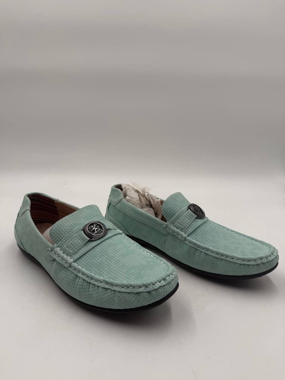Stacy Adams Cyd Medallion Driving Loafers Light Aqua-Size 9.5- SKU 25264-447 NIB
