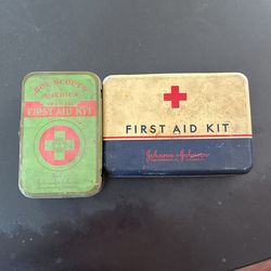 Vintage Tin First aid Boxes. Boy Scouts And Johnson & Johnson