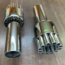 Chrome, stainless, and black powder coated exhaust tips