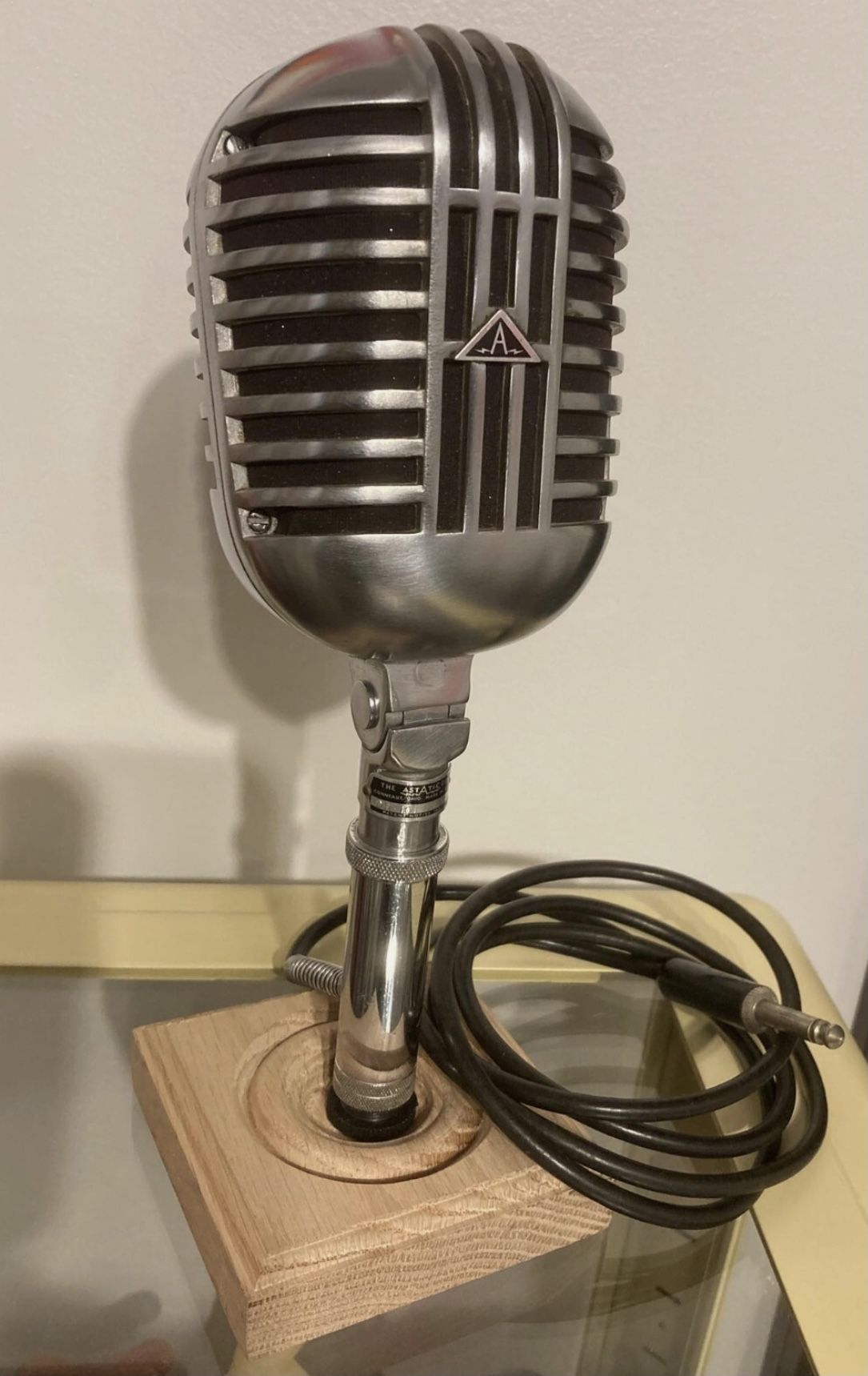 Customized Vintage Astatic DR Dynamic Microphone Works W/ Desk Stand Plz Read!!