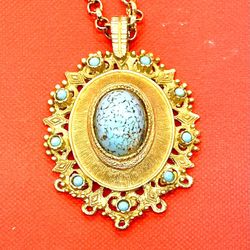 Goldstone Costume Turquoise Necklace