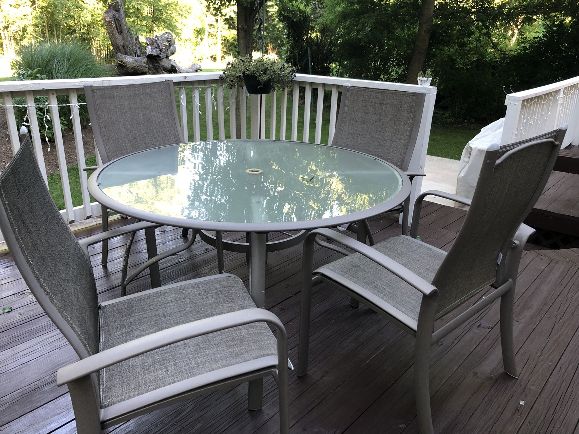 Patio table with four chairs