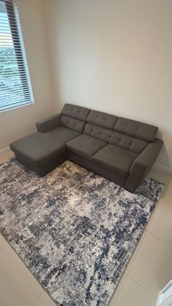 Gray Fabric Sectional Sofa with Chaise