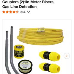 Underground 1in IPS New Install Kit (1)1in x 100 ft. Pipe (2)1in Couplers (2)1in Meter Risers, Gas Line Detection