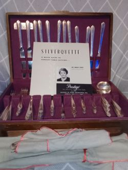 Vintage Prestige Silver Plated Silverware Set. 106 pieces. In the original case.