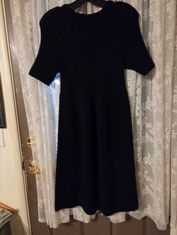 Black Chunky Knit Sweater Dress
