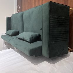 Emerald/Gold Comfy Sofa