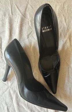 Stuart Weizman Black Leather Heels Sz 6