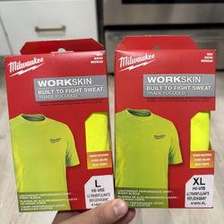 New Milwaukee Men's Extra Large Hi-Vis GEN II WORKSKIN Light Weight Performance Short-Sleeve T-Shirt