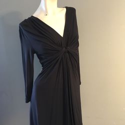 Boston Proper Long Sleeve Jerseys Style Material V-neck Black Dress Size XS
