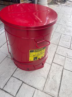 Justrite Red Oily Waste Can