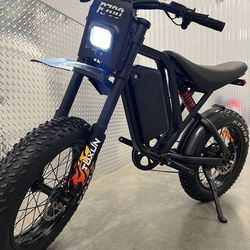 60V/1500/2000W Electric E-Bike Dirt Bike 5’2-6’0 Rider, 30ah Battery