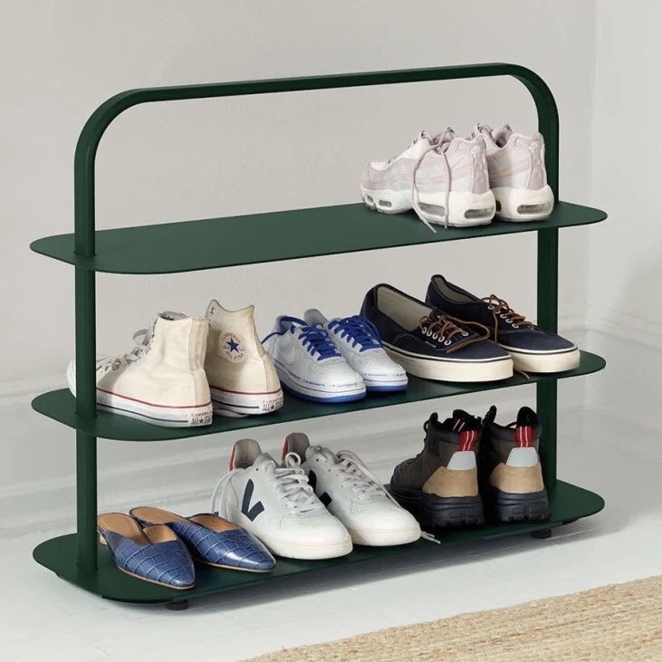 Open Spaces Dark Green Shoe Rack