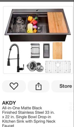 AKDY All-in-One Matte Black Kitchen Sink