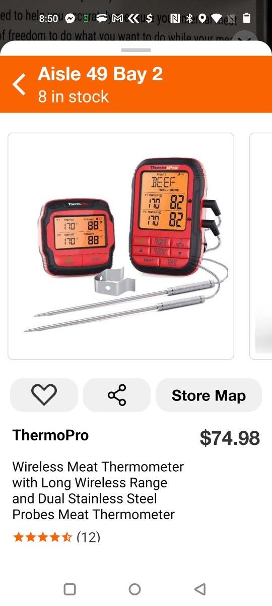 Therm Pro Wireless Meat Thermometer/Cook Timer