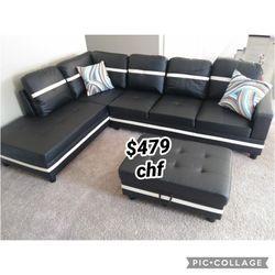modern living room sectional sofa with storage  ottoman 