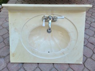 30" Marble Bathroom Sink Top With Faucet