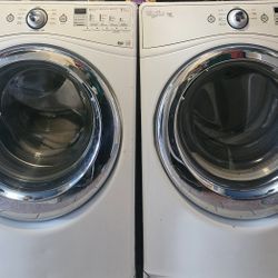 Whirlpool HE Front Load Washer And Electric Dryer Set 