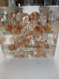 1968 uncirculated Penny Floating Paperweight