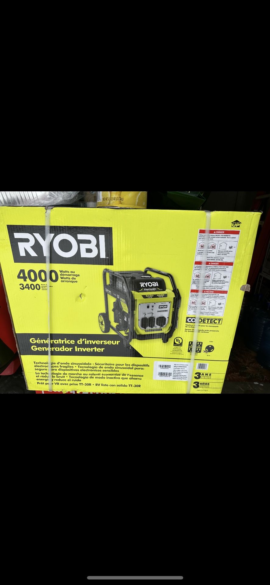 Ryobi 4000 watts generator inverter