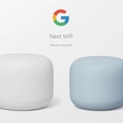 Nest Wifi - Mesh Router AC2200 and 1 Point with Google Assistant - 2 Pack - Mist
