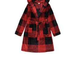 Boys Red Check Robe, Size 14-16