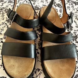 Madewell Addiell Black Leather Sandals 