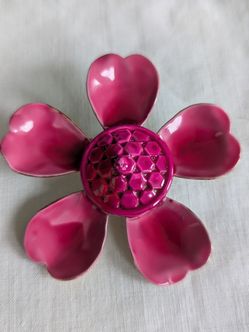 Vintage metal enamel brooch