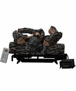 18 inch Ventless Fireplace Logs Set with Remote Control, Only Used for Liquid Propane Fireplace