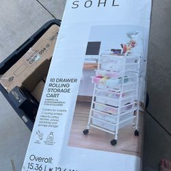 10 Drawer Rolling Storage Cart